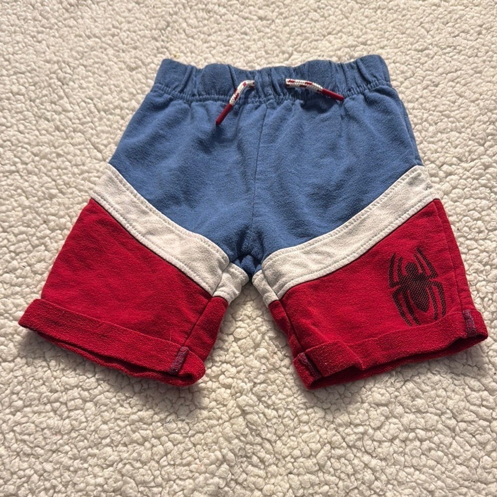 Marvel Blue and Red Sporty Color-Blocked Shorts